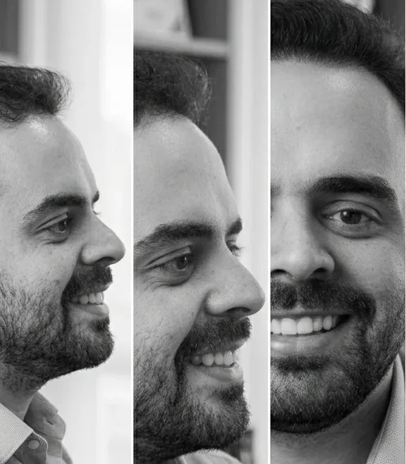 Retrato profissional em preto e branco do Dr. Gabriel Melo
